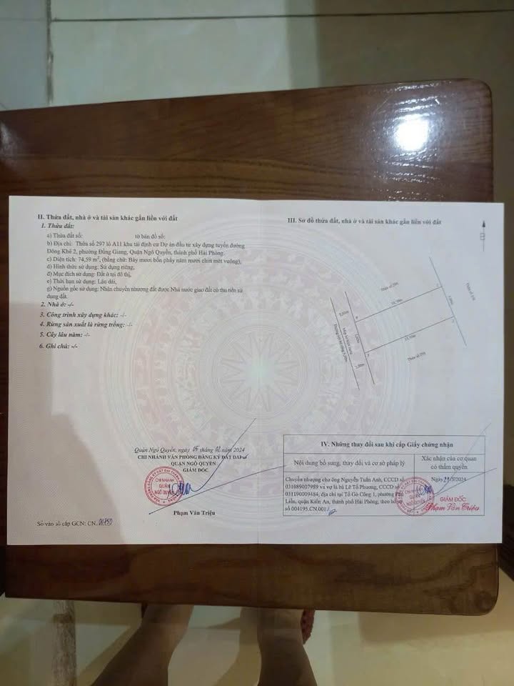 Lô đất TĐC Cây Đa, Lê Hồng Phong, 75m² giá 5.438 tỷ - Vị trí đắc địa, đầu tư sinh lời!