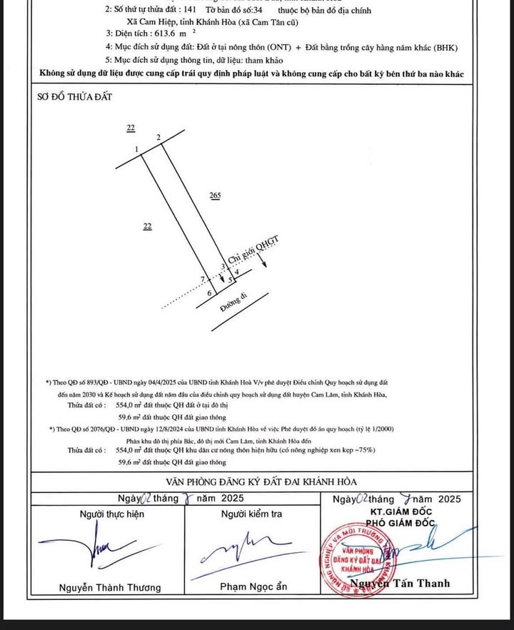 Đất thổ cư Cam Tân 614m² giá 3.1 tỷ - Sổ đỏ chính chủ, mặt tiền đường nhựa