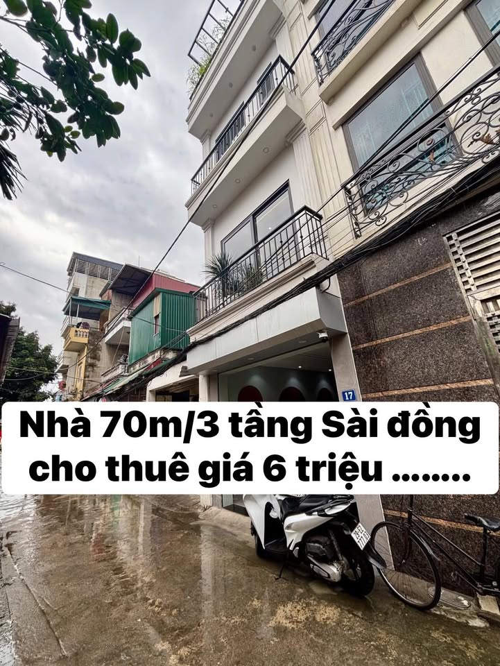 Nhà cho thuê 3 tầng Ngõ 42 Sài Đồng 70m² giá chỉ 6 triệu/tháng - Nội thất đầy đủ