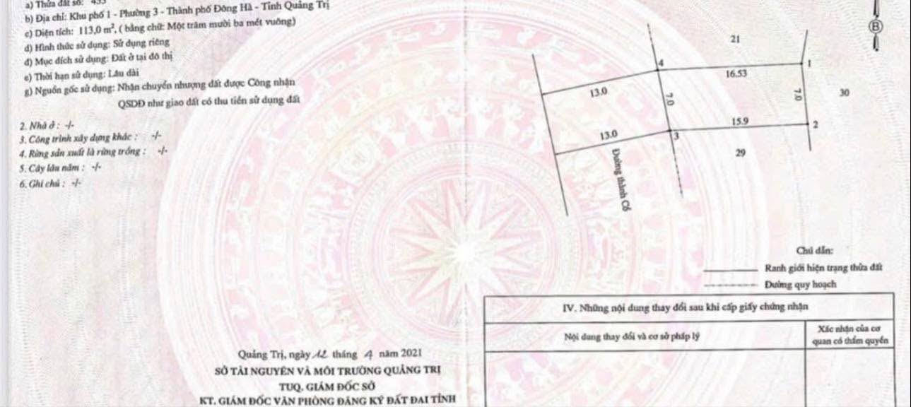 Nhà mặt tiền đường Thành Cổ, Đồng Hới 115.5m² giá 1.7 tỷ - Cơ hội đầu tư tuyệt vời!