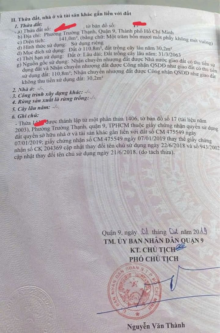 Đất mặt tiền Lò Lu, quận 9, 141m² giá 9.75 tỷ - Cơ hội đầu tư hấp dẫn!