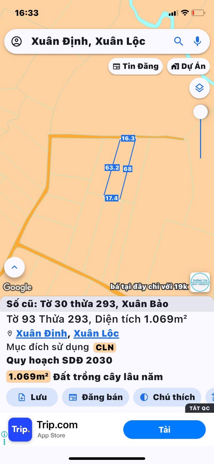 Lô đất đẹp tại Xuân Định, Xuân Lộc, Đồng Nai - 1.069m², cơ hội đầu tư hấp dẫn!