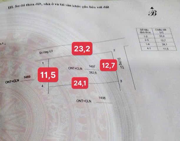 Lô đất 2 mặt tiền Thành Hưng Thạch Thành 282.6m² - Cơ hội đầu tư tuyệt vời