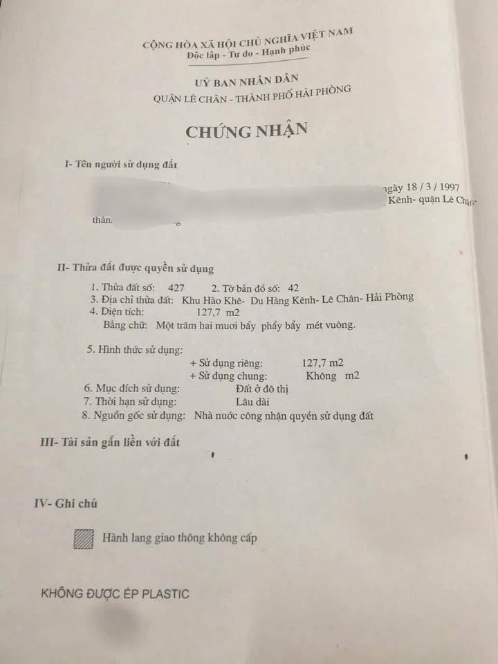 Đất mặt ngõ Hào Khê, Lê Chân 127m² - Kinh doanh sầm uất, giá thỏa thuận!