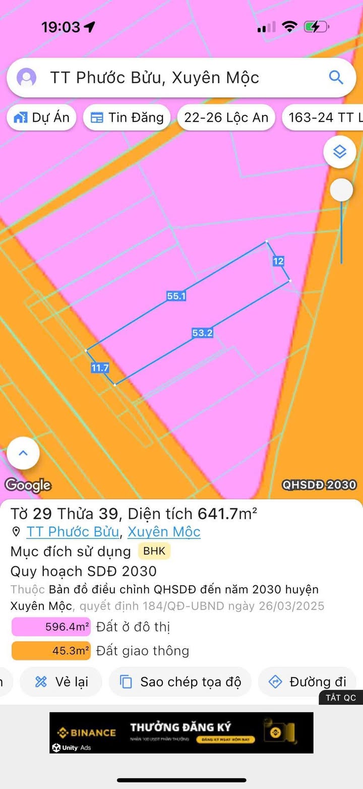 Đất thổ cư xã Phước Thuận, Bà Rịa - Vũng Tàu 660m² giá 8 tỷ - Cơ hội đầu tư tuyệt vời!