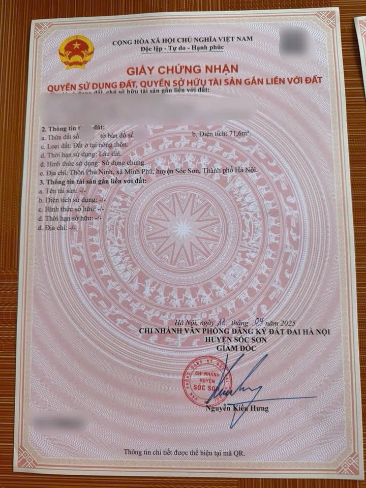 Đất nền thôn Phú Ninh, xã Minh Phú, Sóc Sơn 72m² - Cơ hội đầu tư sinh lời hiếm có!