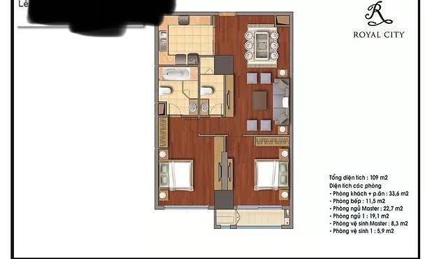 Căn hộ Royal City Thanh Xuân 109m² giá 13 tỷ - Thiết kế hiện đại, view nội khu mát mẻ!