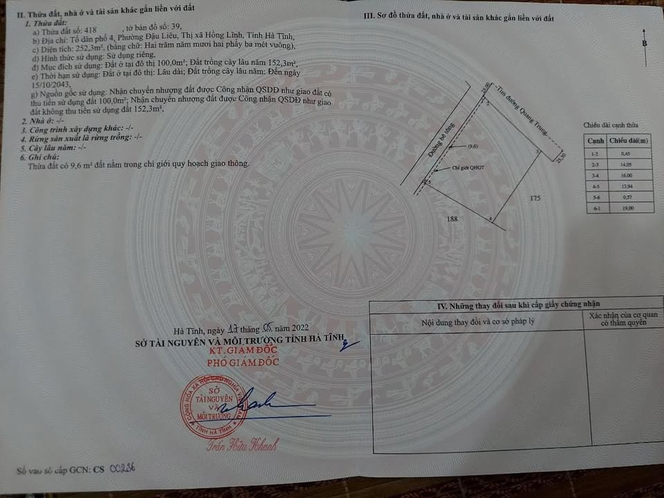 Đất kinh doanh mặt tiền Quốc lộ 1A, Đậu Liêu, 266m² - Giá chỉ 3.8 tỷ!