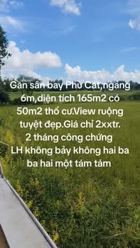 Đất nền Cát Tân, Phù Cát 165m² giá 2xx triệu - Đường ô tô tới nơi!