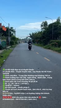 Đất nền Hồ Tràm 194m² giá 1.98 tỷ - Cơ hội đầu tư tuyệt vời!