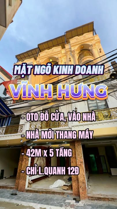 Nhà phố Vĩnh Hưng, Hoàng Mai 42m² giá 12 tỷ - Mặt ngõ kinh doanh, ô tô đỗ cửa!
