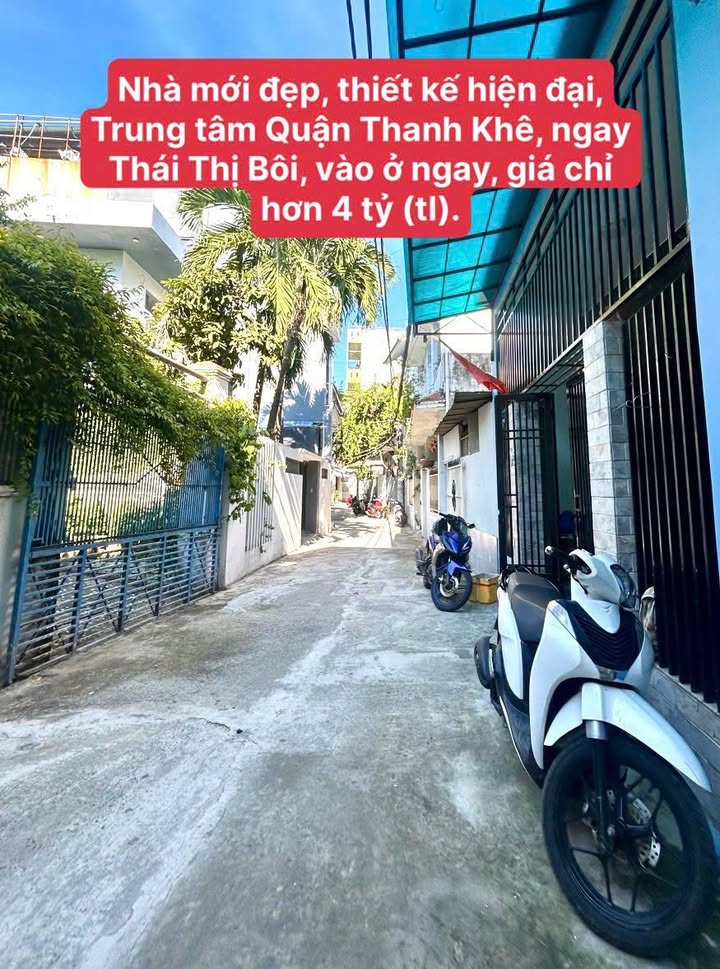 Nhà phố đẹp 55m² đường Thái Thị Bôi, Thanh Khê - Giá chỉ 4 tỷ!