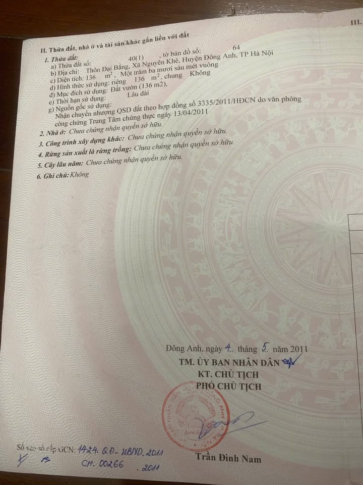 Đất nền Nguyên Khê Đông Anh 136m² giá 8 tỷ - Vị trí đắc địa cho biệt thự!