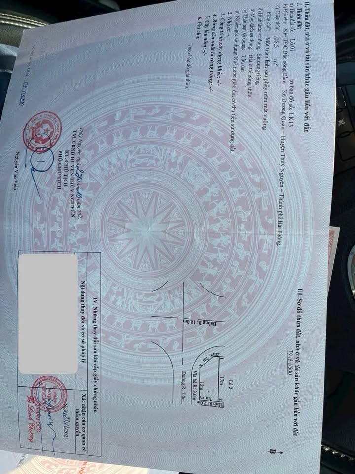 Đất nền góc ngã tư đường 26m tại tái định cư Bắc Sông Cấm 106m² - Giá tốt nhất chỉ 7 tỷ!