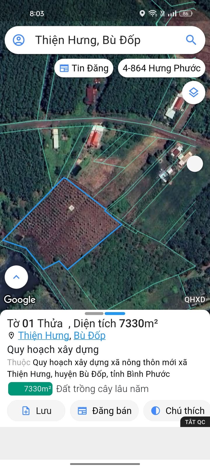 Đất thổ cư 70000m² tại phường Thiện Hưng, Bù Đốp - Giá 5 tỷ, sổ hồng chính chủ!