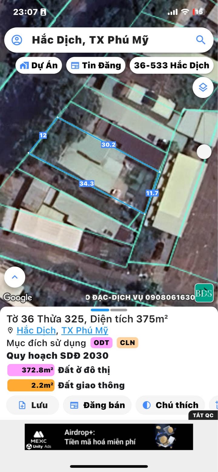 Đất mặt tiền Mỹ Xuân – Ngãi Giao 360m² giá 4 tỷ - Đầu tư sinh lời cực cao!