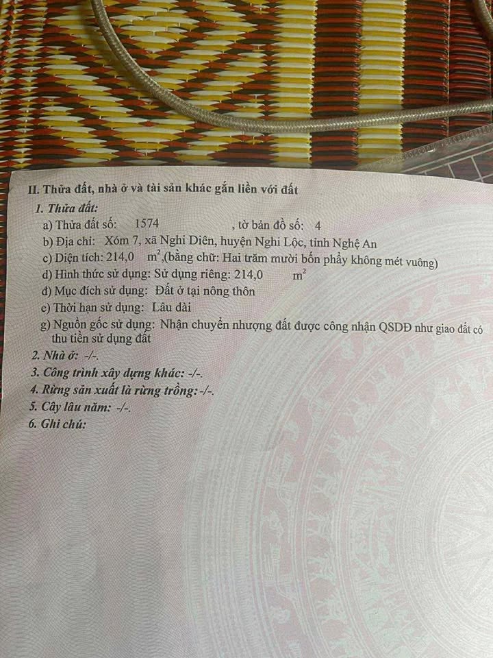 Đất ở Nghi Diên 214m² giá 1.8 tỷ - Đầu tư sinh lời ngay!