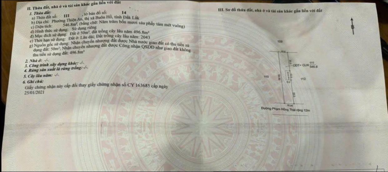 Đất mặt tiền đường Phạm Hồng Thái 550m² giá 1.6 tỷ - Cơ hội đầu tư hấp dẫn!