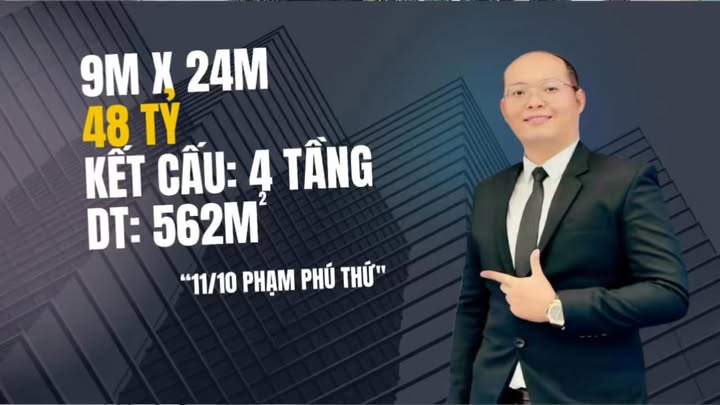 Nhà phố 4 tầng mặt tiền Phạm Phú Thứ, Tân Bình - Diện tích 214m², giá 48 tỷ thương lượng!