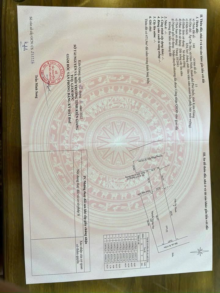 Đất mặt tiền biển Cây Sao Phú Quốc 654m² giá 1 tỷ - Cơ hội đầu tư tuyệt vời!