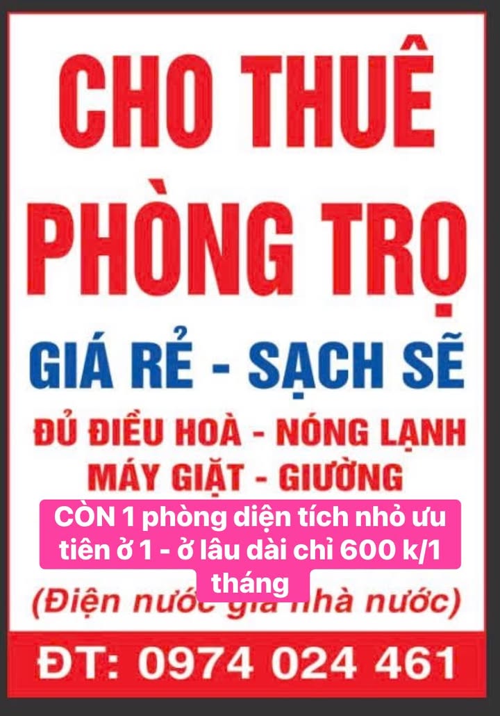 Phòng cho thuê tại Bỉm Sơn - 600k/tháng - Tiện nghi đầy đủ