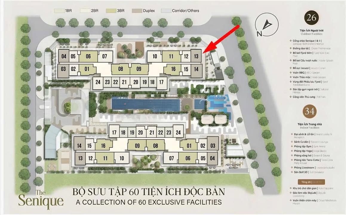 Căn hộ Duplex The Senique Gia Lâm 118m² giá 9.64 tỷ - View công viên tuyệt đẹp!