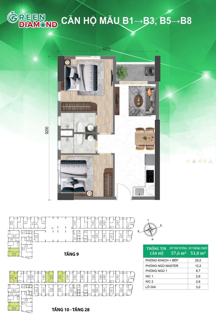 Căn hộ Bcons City Dĩ An 58m² giá chỉ 3 tỷ - Không gian sống xanh hoàn hảo!