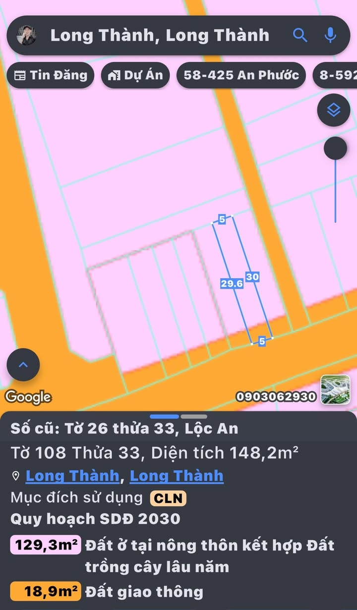 Đất thổ cư mặt tiền Bưng Cơ, xã Lộc An, 150m² chỉ 3.1 tỷ - Đầu tư sinh lời ngay!