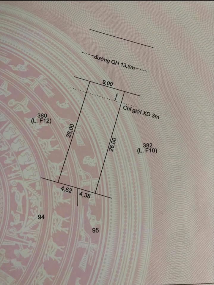 Đất Biệt thự mặt tiền KQH Lộc Trì, Huế 234m² giá 900 triệu - Đầu tư sinh lời!