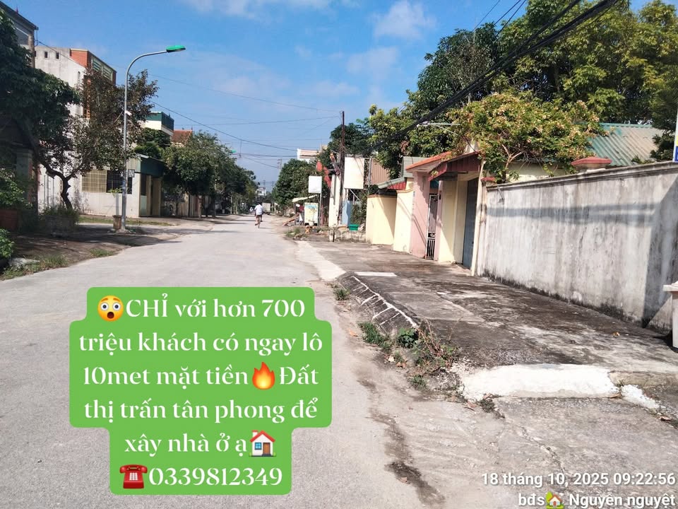 Đất mặt tiền 10m tại Tân Phong, giá 700 triệu - Đầu tư sinh lời!