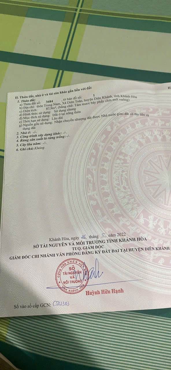 Đất nền Diên Toàn, Diên Khánh 87.9m² giá 1.55 tỷ - Đường rộng 13m, chính chủ bán gấp!