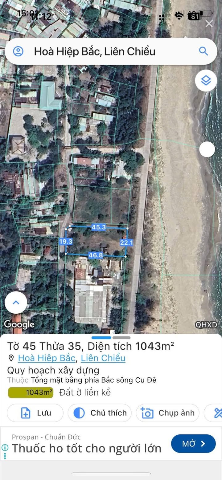 Đất Farm sát biển 1.038m² Hòa Hiệp Bắc - Đầu tư lý tưởng chỉ 29 tỷ!