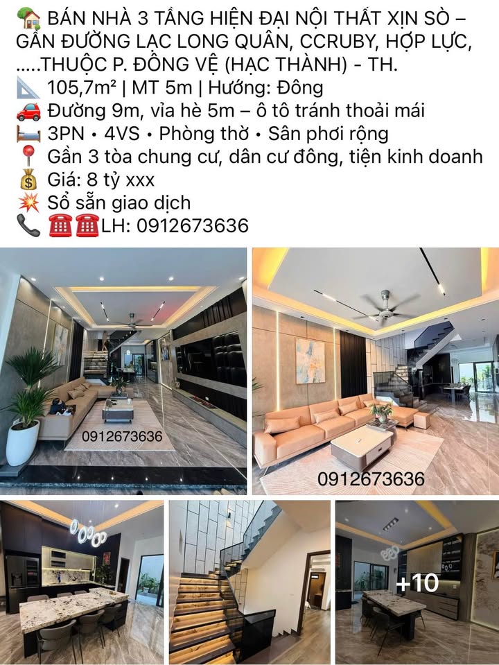 Nhà 3 tầng Đông Vệ 105m² giá chỉ 8.8 tỷ - Đầy đủ nội thất, sẵn sàng vào ở!