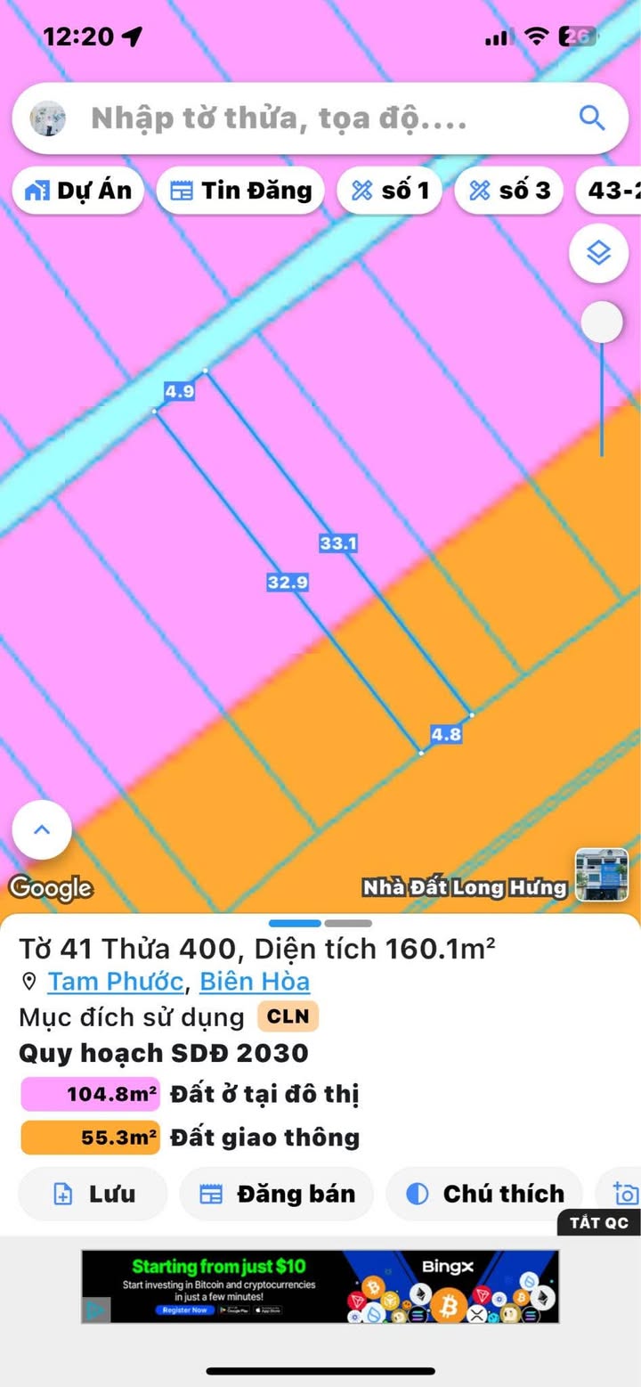 Đất mặt tiền Phùng Hưng, Tam Phước 160m² giá 2.9 tỷ - Đầu tư sinh lời ngay!