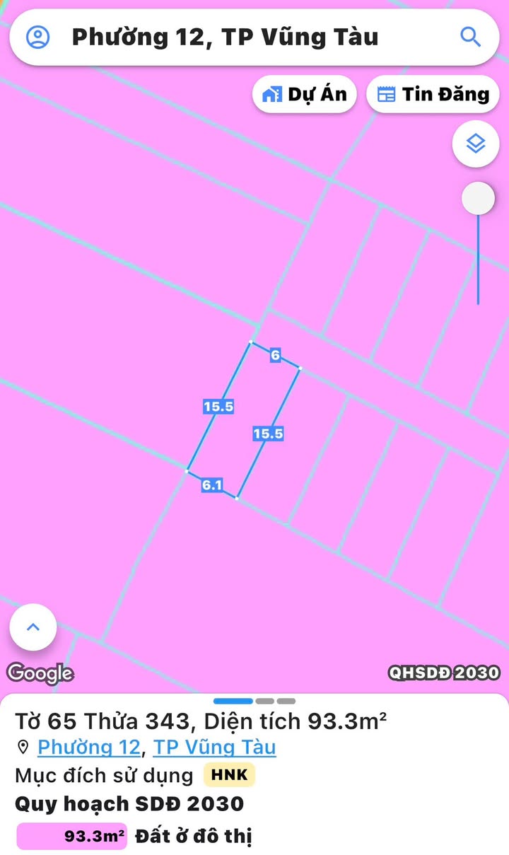 Đất nền chính chủ 93.3m² tại hẻm 1216/56 đường 30/4, Vũng Tàu - Giá chỉ 1.25 tỷ!