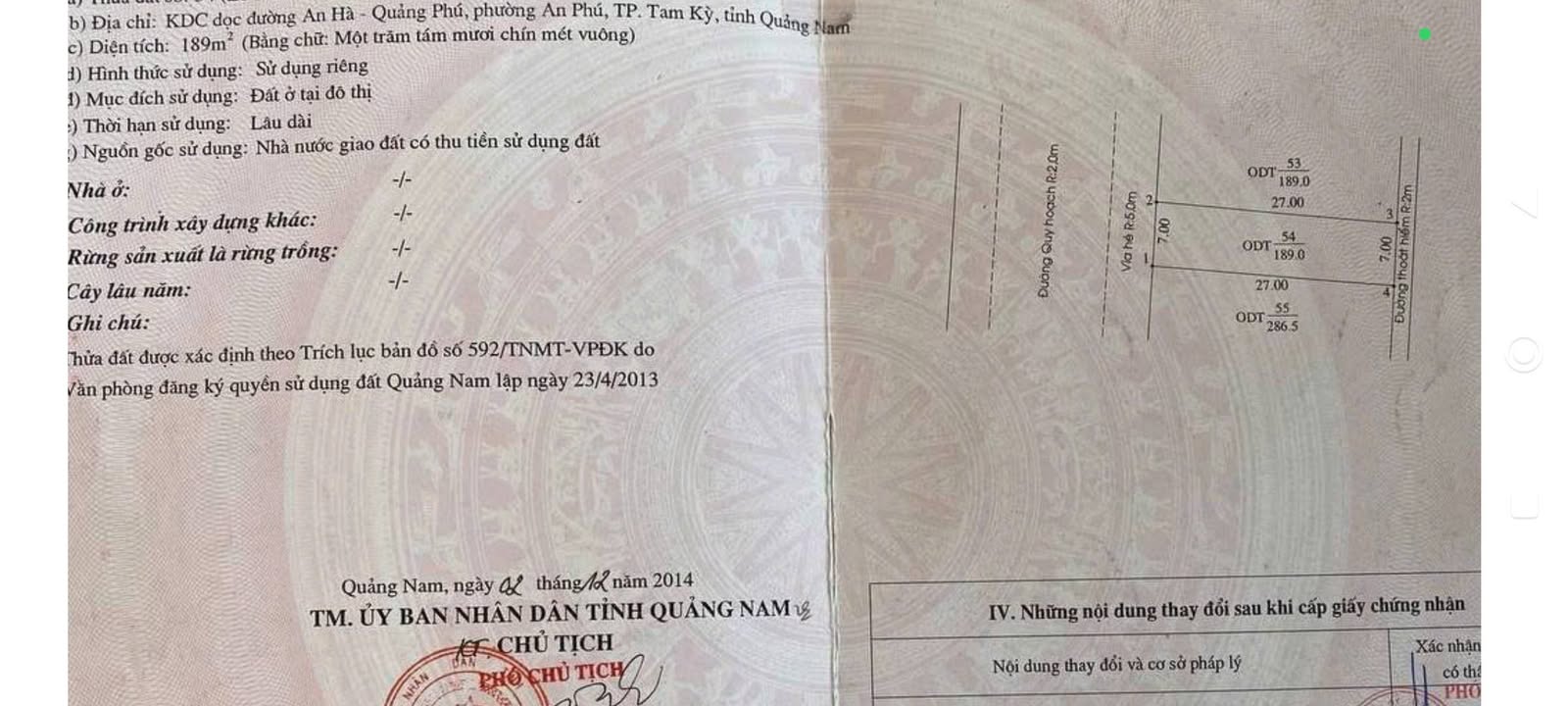 Đất nền KDC An Hà, Tam Kỳ 189m² giá 3 tỷ - Lô đẹp sát công viên!