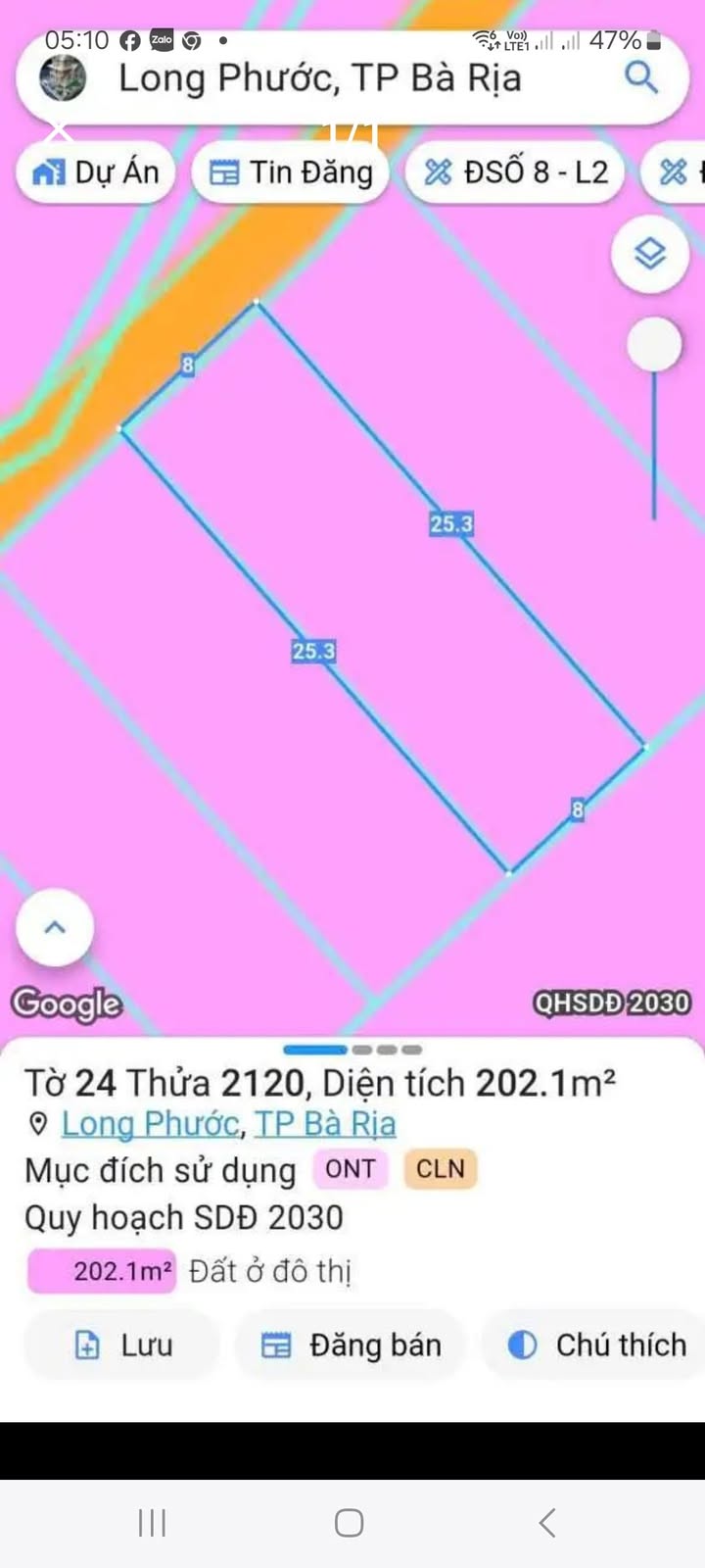 Đất thổ cư Long Phước Bà Rịa 202m² giá 1.48 tỷ - Cơ hội đầu tư hấp dẫn!