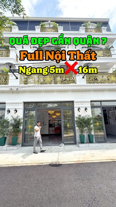 Nhà phố Tân cổ điển 80m² Huỳnh Tấn Phát Nhà Bè giá 9.8 tỷ - Full nội thất, thương lượng ngay!