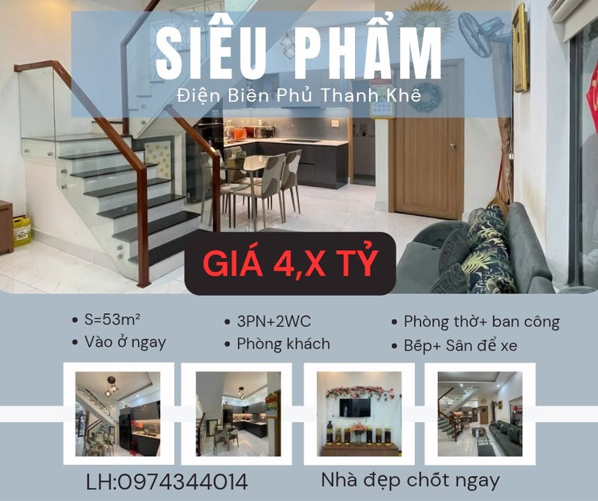 Nhà 2 tầng Điện Biên Phủ, Đà Nẵng 53m² giá 4 tỷ - Sẵn sàng vào ở ngay!