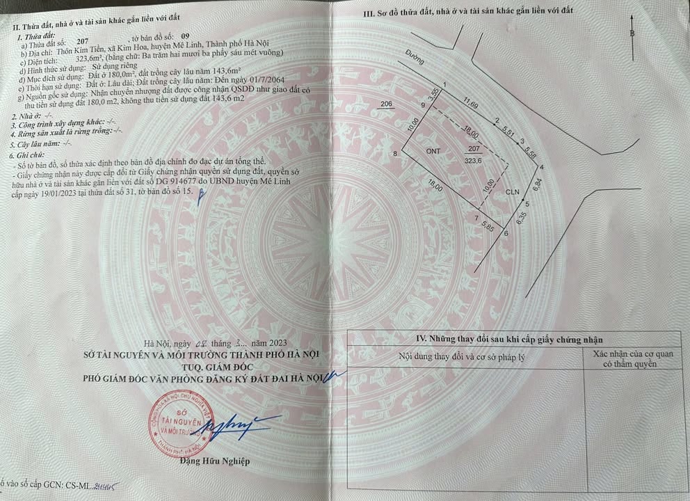 Đất nền Kim Hoa Mê Linh 323m² - Vị trí đắc địa, đầu tư sinh lời!