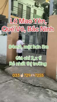 Đất nền Mao Điền, Quế Võ, Bắc Ninh 84m² giá chỉ 2 tỷ - Cơ hội đầu tư hấp dẫn!