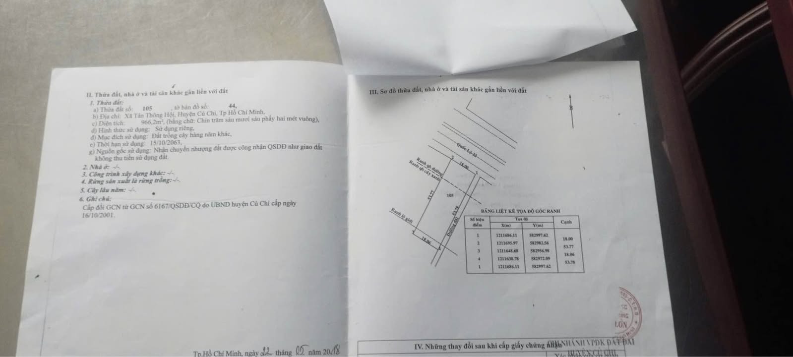 Đất mặt tiền Quốc lộ 22, xã Củ Chi, diện tích 966m² - Cơ hội đầu tư sinh lời!