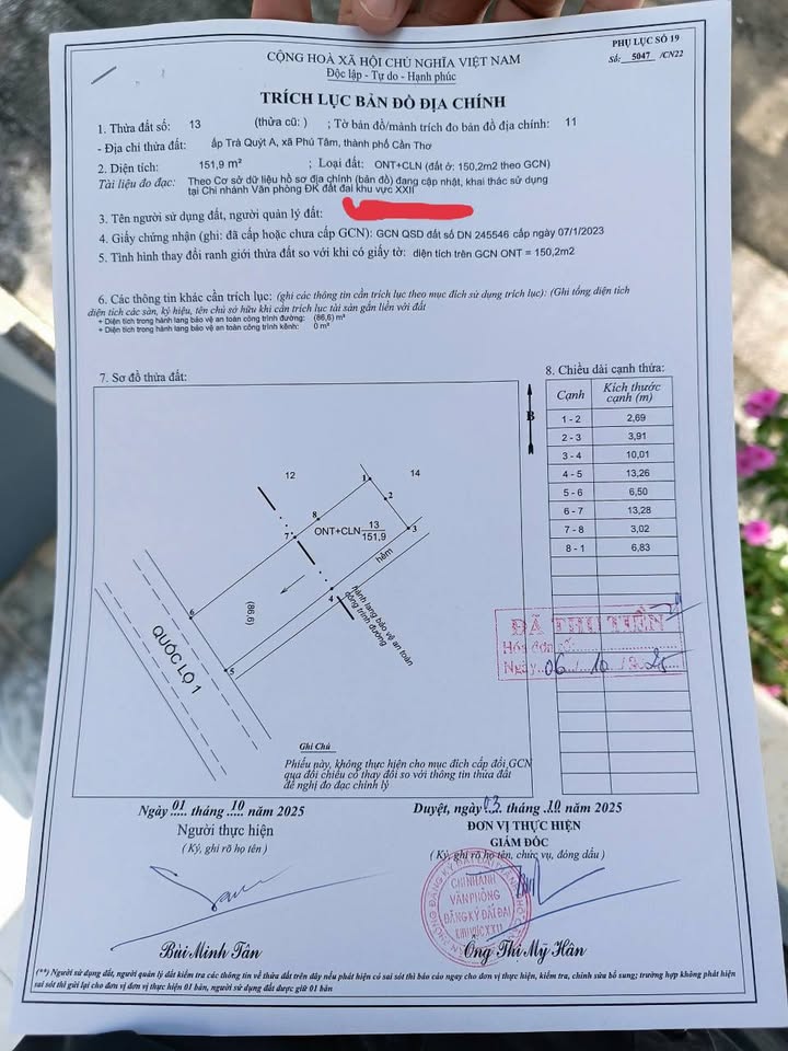 Đất mặt tiền Quốc lộ 1A, Trà Quýt A, Châu Thành, Sóc Trăng 148m² giá 2 tỷ - Thương lượng nhẹ!