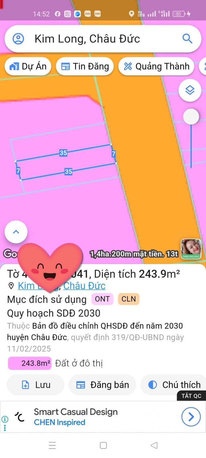 Đất nền Long Đất Bà Rịa - Vũng Tàu 245m² giá 2.8 tỷ - Kinh doanh sầm uất!