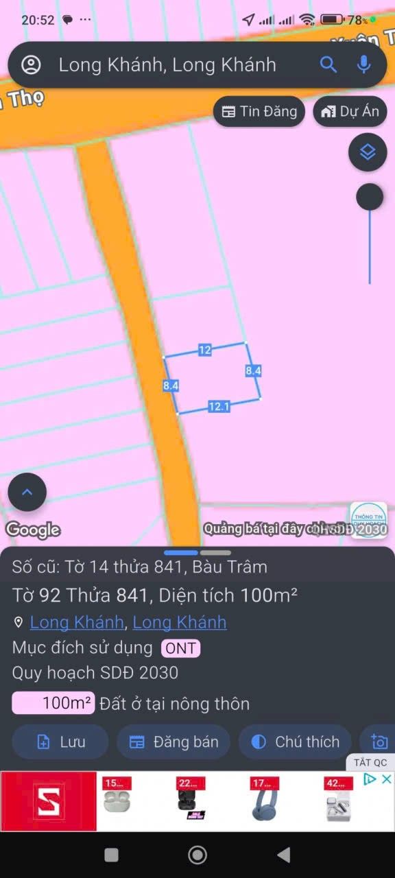 Đất nền thổ cư Bầu Trâm, Long Khánh 117m² giá 900 triệu - Cơ hội đầu tư hấp dẫn!