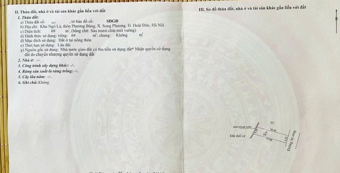 Đất nền Song Phương, Hoài Đức 68m² giá 816 triệu - Đầu tư sinh lời ngay!