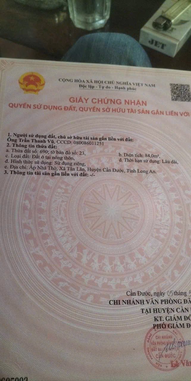 Đất nền xã Tân Lân, Cần Đước 84m² giá 890 triệu - Chính chủ bán gấp!