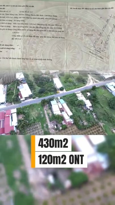 Đất mặt tiền đường nhựa Hòa Thắng 430m² giá 2,7 tỷ - Cơ hội đầu tư lý tưởng!