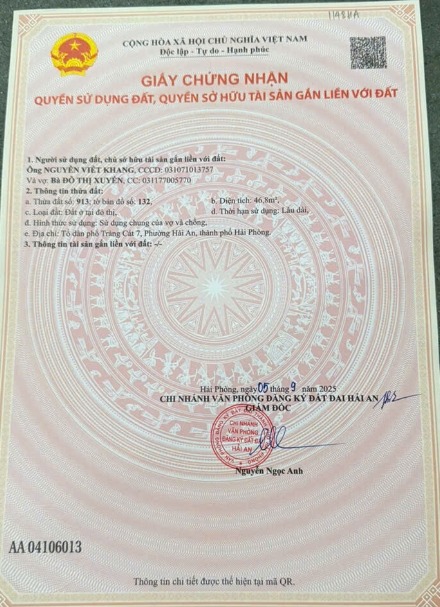 Đất nền Tràng Cát, Hải An, 46.8m² giá 1.316 tỷ - Vị trí đẹp, đầu tư sinh lời!