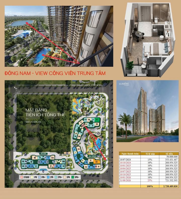 Căn hộ Lumiere A1, Nam Từ Liêm 30m² giá 4.3 tỷ - Sẵn sàng vào ở!